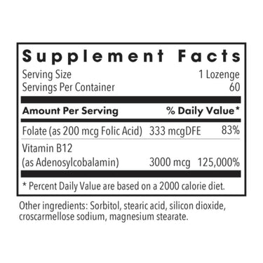 B12 Adenosylcobalamin 60 Lozenges * Allergy Research Group - Conners Clinic